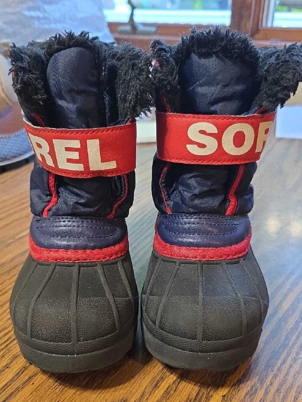 Sorel Kids Navy and Red  Snow Commander Boots